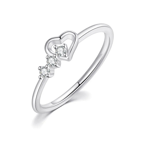 Romantic Infinity Heart Love Rings for Women Wedding Engagement Couple Rings Crystal Zircon Accessories Fashion Jewelry DZR026