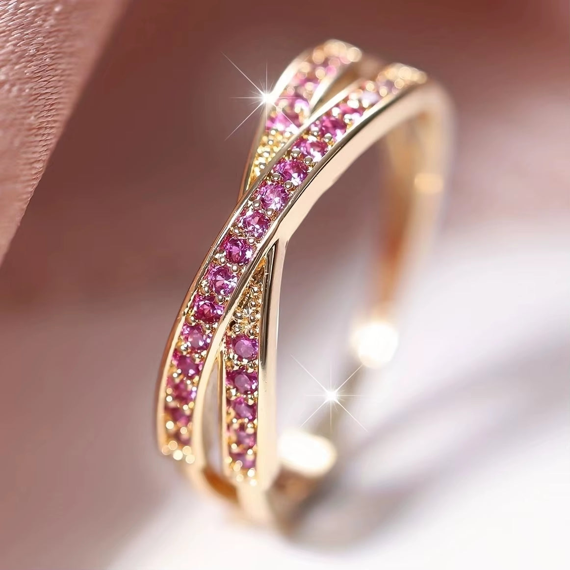 Minimalist Stacking Crossed Wedding Bands in Black, Gold, and Silver with Colored Stones and White Zircon - Elegant Thin Rings for Women