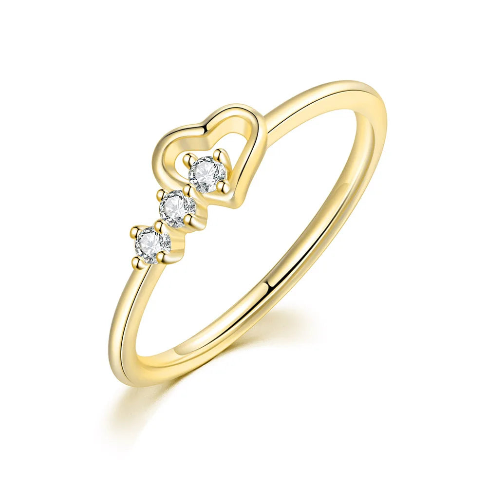 Romantic Infinity Heart Love Rings for Women Wedding Engagement Couple Rings Crystal Zircon Accessories Fashion Jewelry DZR026