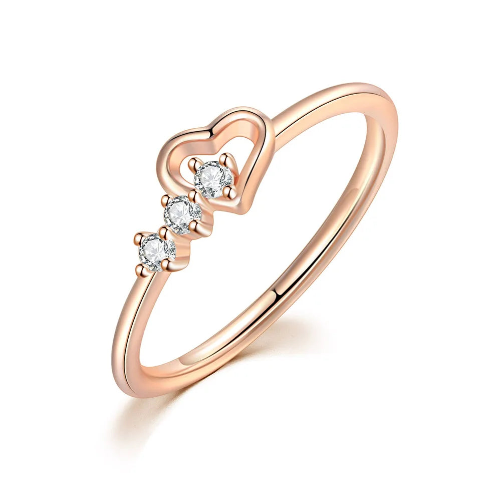 Romantic Infinity Heart Love Rings for Women Wedding Engagement Couple Rings Crystal Zircon Accessories Fashion Jewelry DZR026