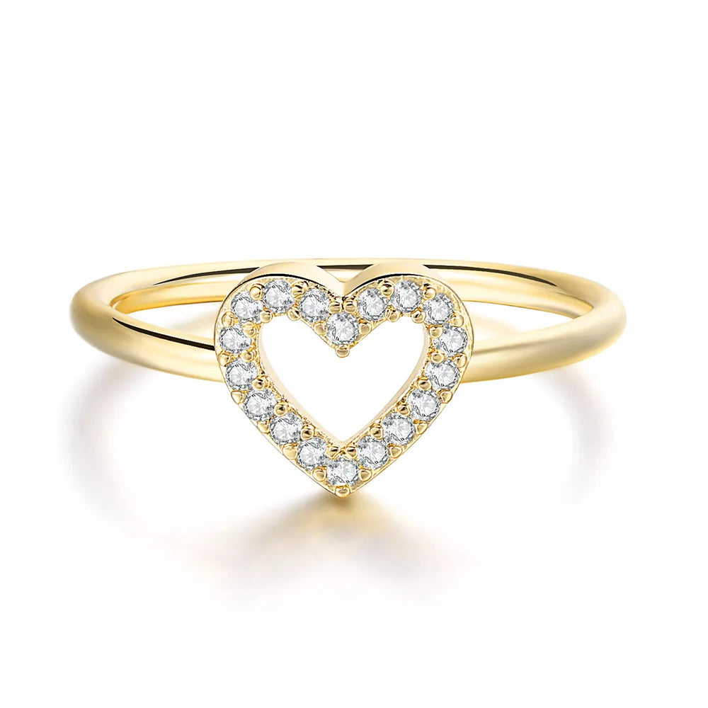 Romantic Infinity Heart Love Rings for Women Wedding Engagement Couple Rings Crystal Zircon Accessories Fashion Jewelry DZR026
