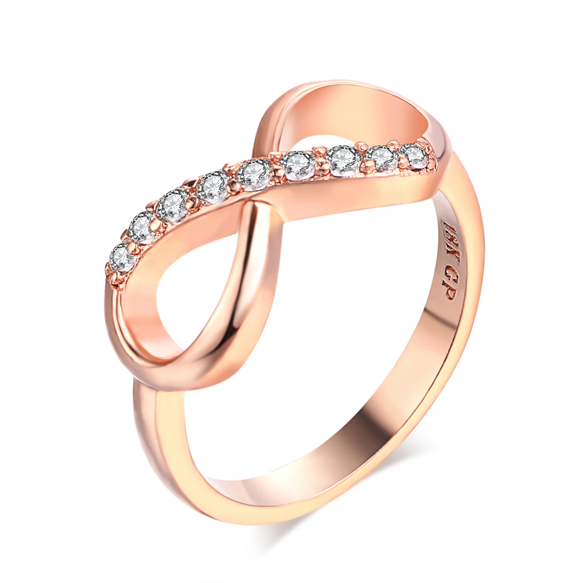Romantic Infinity Heart Love Rings for Women Wedding Engagement Couple Rings Crystal Zircon Accessories Fashion Jewelry DZR026